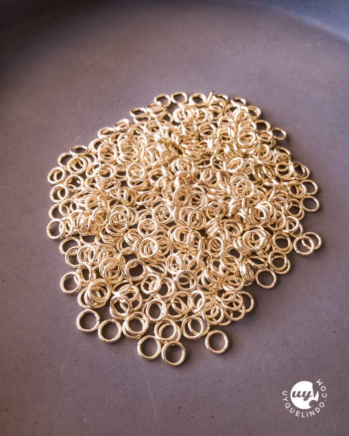 Gold plated steel jump ring 5mm, open, 304 Stainless Steel, 18k, 50pcs