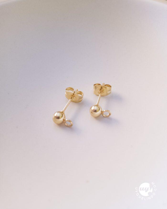 24K gold-plated steel earring balls + locking nut