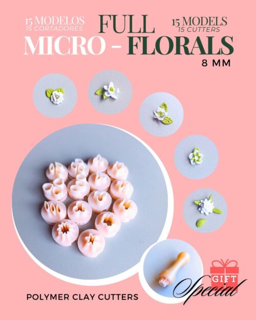 Complete set of micro floral cutters, 15 models