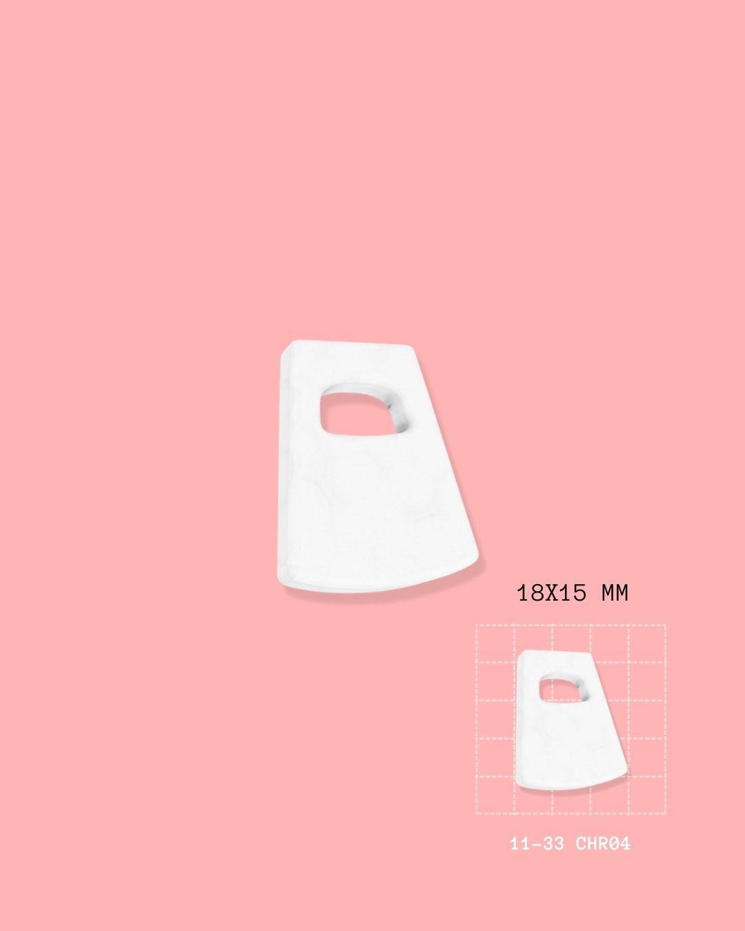Mini cutter for trapezoid charm with hole for pin