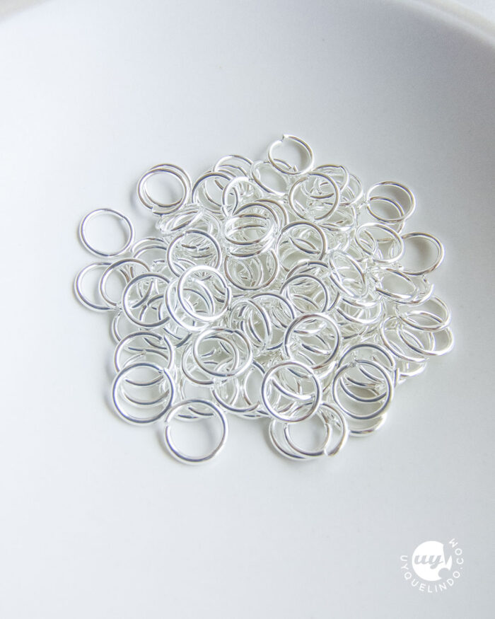 Anillo de salto acero chapado en plata 8mm, abierto, 304 Stainless Steel, 50pcs - Imagen 2