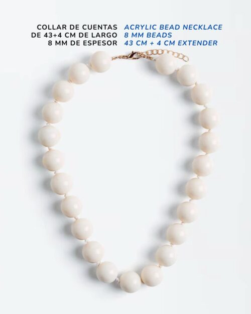 Collar básico de cuentas de 8mm