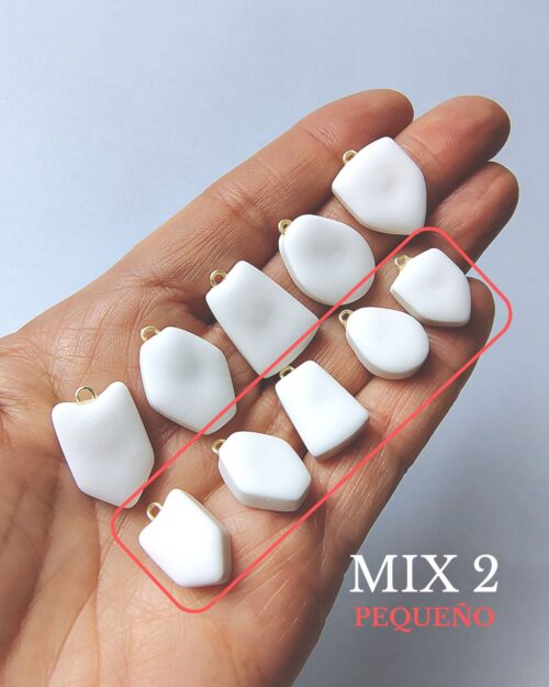 Charms en blanco para decorar borde liso (5 unidades)<span> - </span>Peque&ntilde;o 15x10 mm