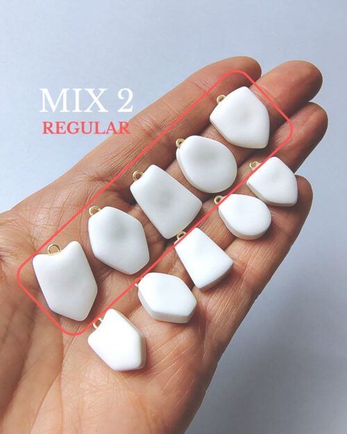 Charms en blanco para decorar borde liso (5 unidades)<span> - </span>Regular 20x15 mm