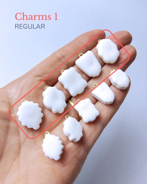 Charms en blanco para decorar borde ondeado (5 unidades)<span> - </span>Regular 20x15 mm