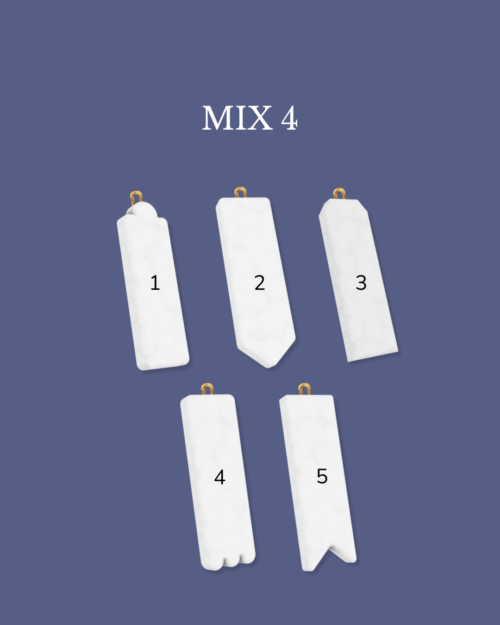 Charm tags en blanco para decorar MIX 4 (5 unidades)