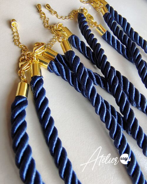 Collar de cuerda trenzada 5mm<span> - </span>Bleu