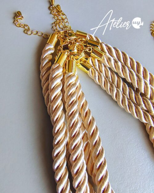 Collar de cuerda trenzada 5mm<span> - </span>Marfil