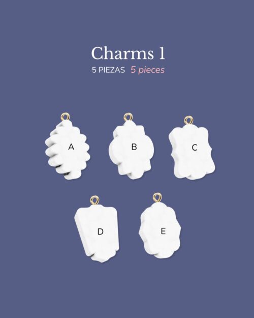 Charms en blanco para decorar borde ondeado (5 unidades)