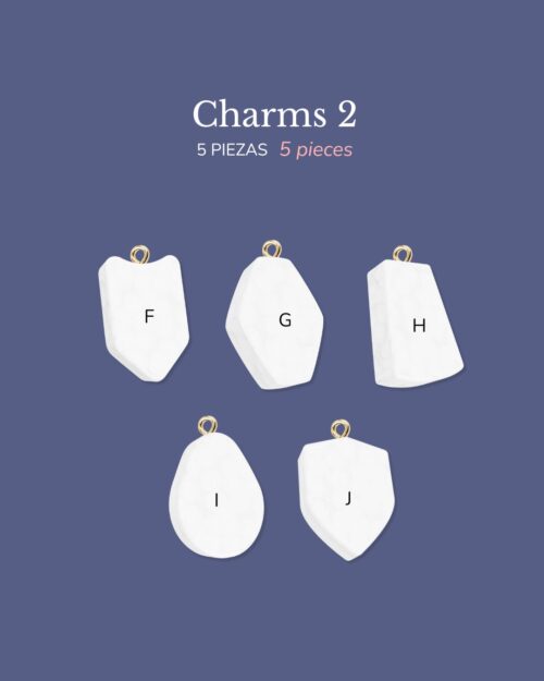 Charms en blanco para decorar borde liso (5 unidades)
