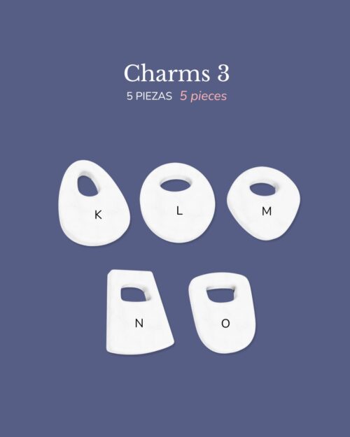 Charms en blanco para decorar con perforación (5 unidades)