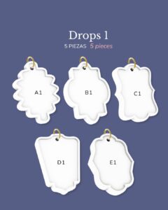 Colgantes de collar en blanco con bisel para pintar - Drops 1 - 5 unidades
