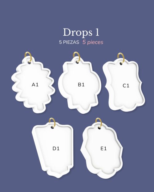 Colgantes de collar en blanco con bisel para pintar - Drops 1 - 5 unidades