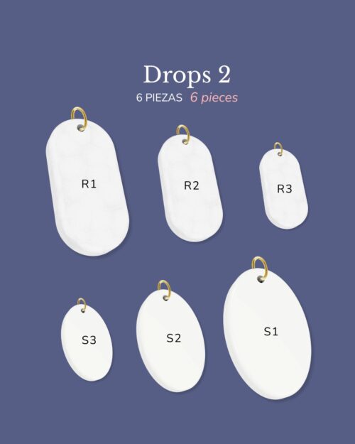 Colgantes de collar en blanco para personalizar - Drops 2 - 5 unidades