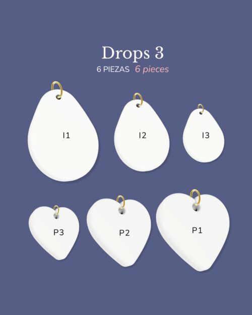 Colgantes de collar en blanco para personalizar - Drops 3 - 6 unidades