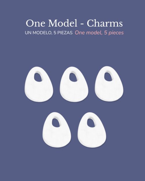 Charms en blanco para decorar, 5 unidades mismo diseño