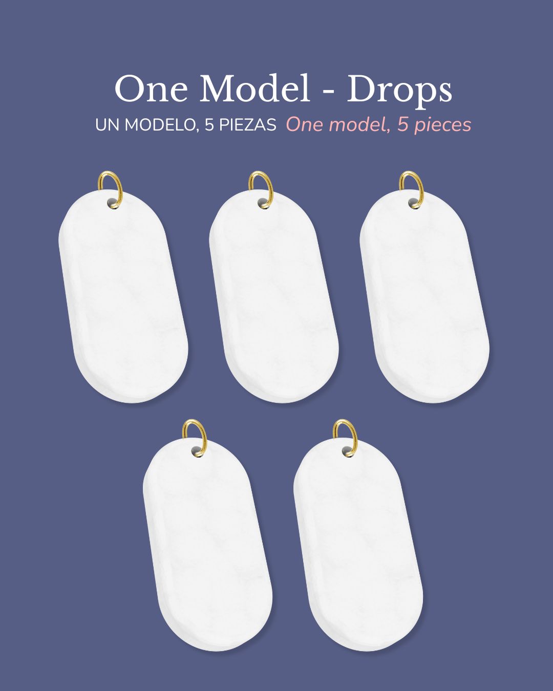 Colgantes de collar en blanco para pintar, 5 unidades mismo diseño