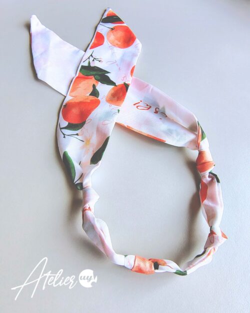 Collar de tela anudada para charms<span> - </span>Naranja