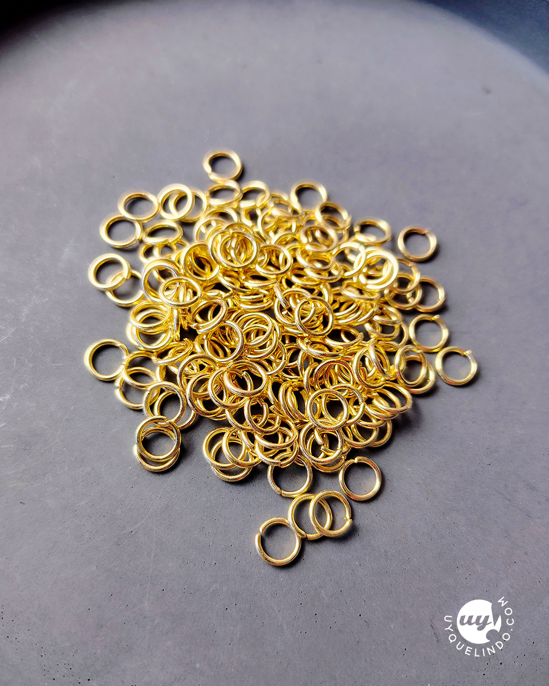 Anillo de salto acero chapado en oro 7 x 1 mm, abierto, 304 Stainless Steel, 24k, 50pcs - Imagen 2