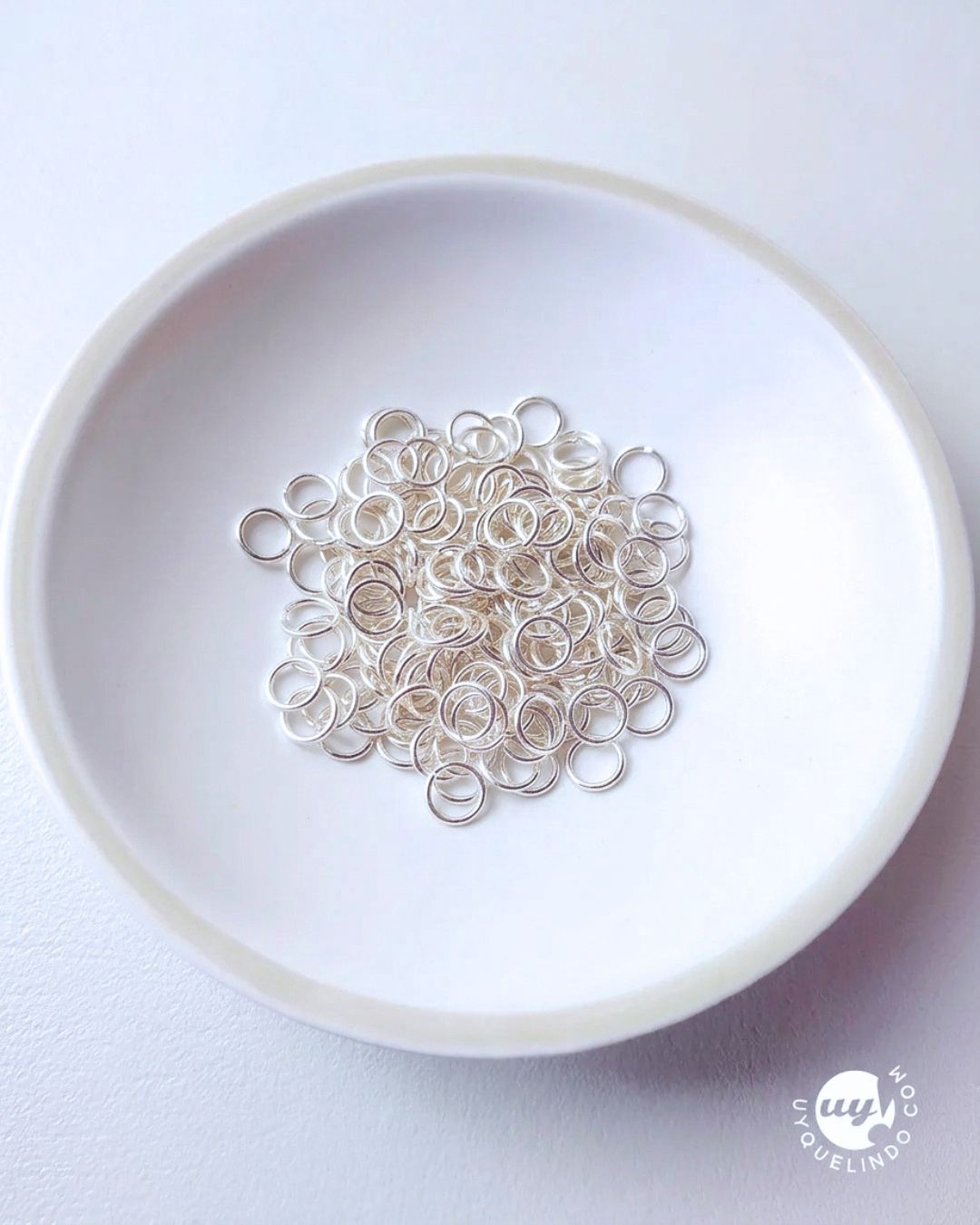 Anillo de salto acero chapado en plata 7x1mm, 50pcs