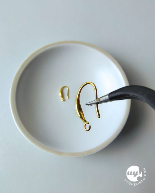 Crochets pour boucles d'oreilles en laiton plaqué or 18K, 2 pcs